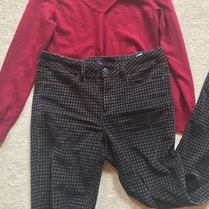 NYDJ Houndstooth Grey Corduroy Pants Wear to Work